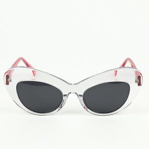 NIB - LUX DE VILLE - Clear Crystal w/ Pink Acetate Frame - AVA Sunglasses